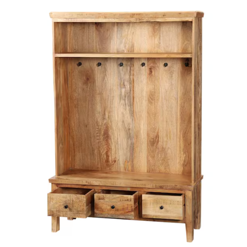 Reclaimed Wood Hall Tree, selected for Wildernest Yosemite's Living Room