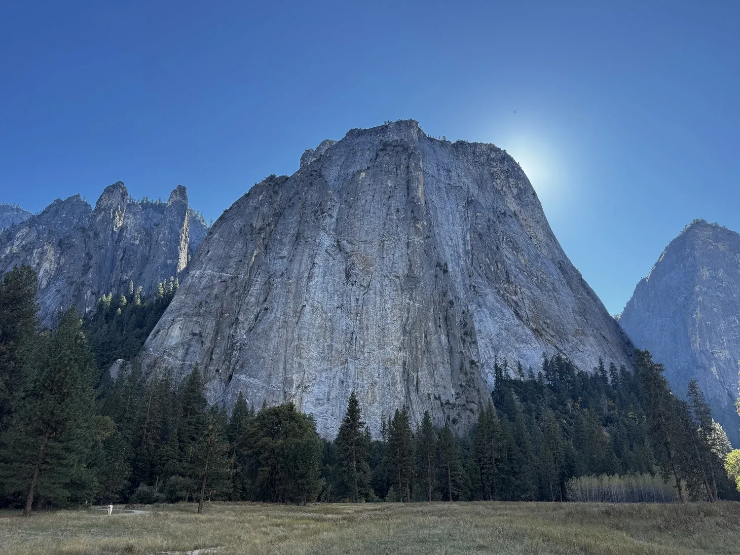 Cathedral Rocks and Spires in El Capitan Meadow, Yosemite National Park
