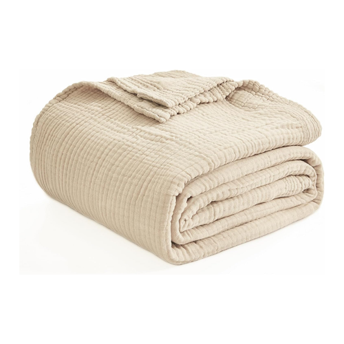 Muslin Blanket Queen, Light Tan, selected for Wildernest Yosemite's Bedrooms & Sheets